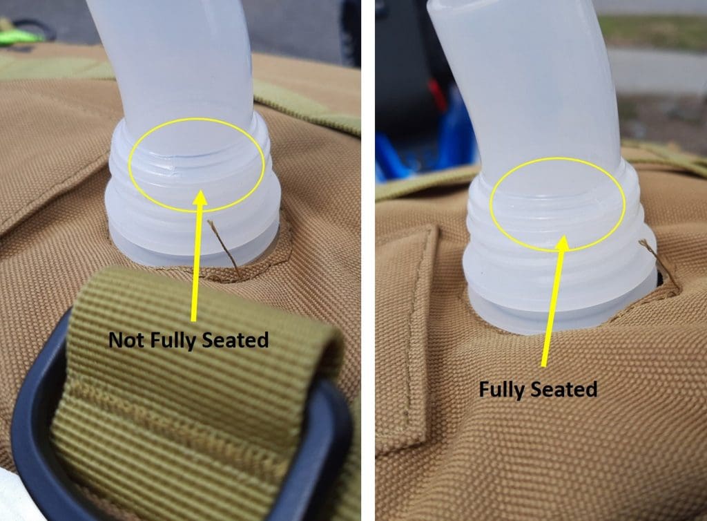 Comparison of sealed and unsealed nozzle seating