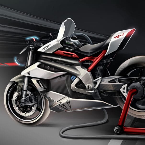 Triumph's TE-1 Electric Superbike Concept Art