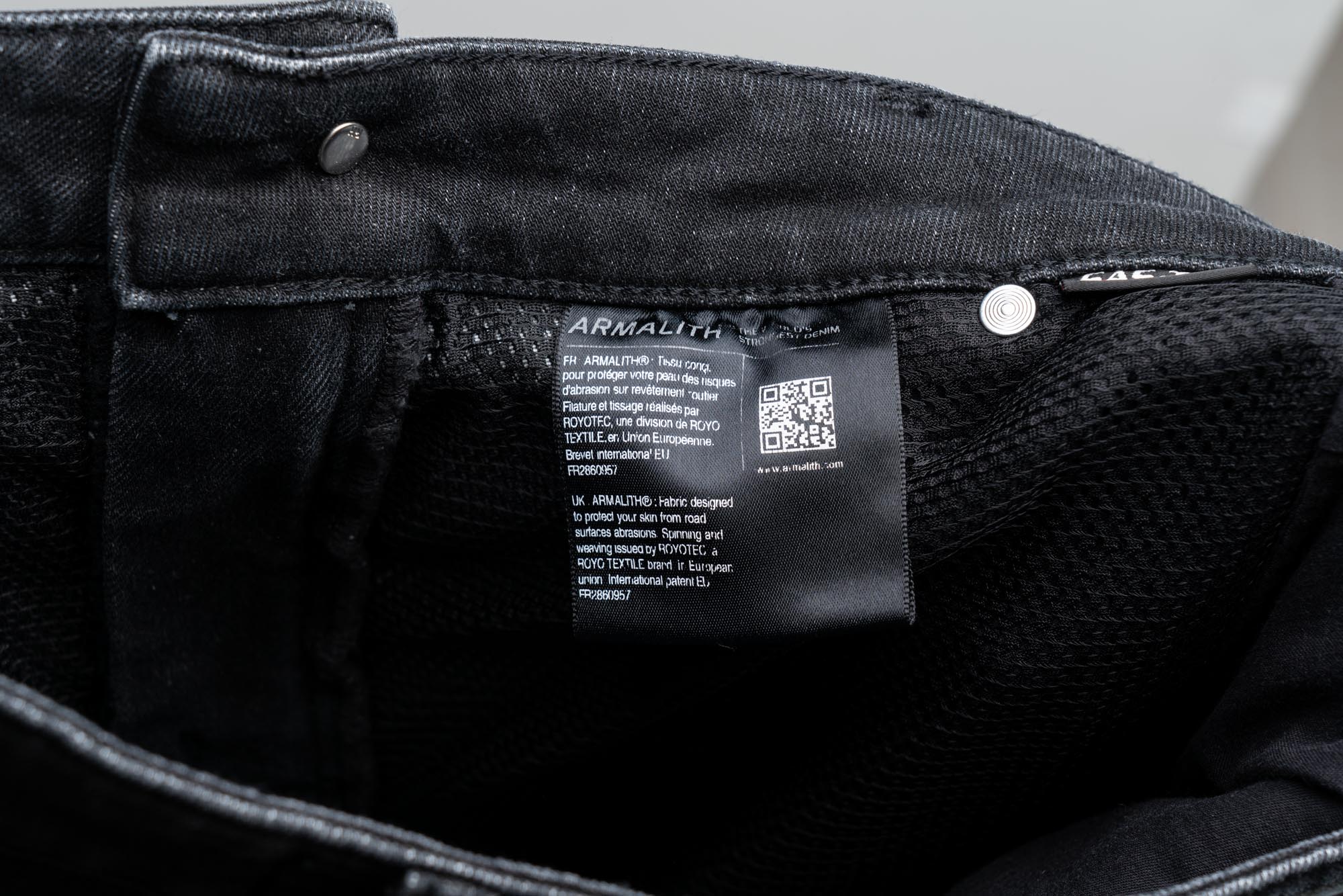 Armalith tag on the inside of jeans