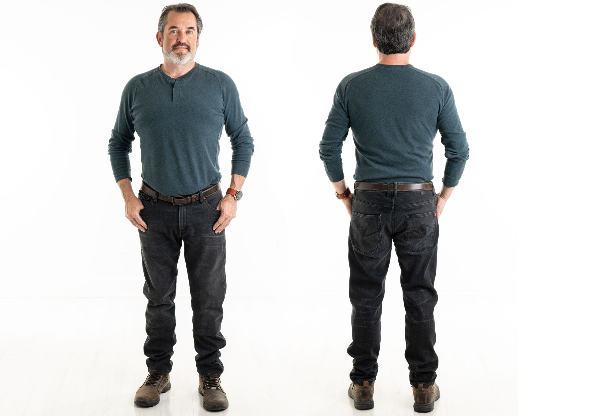 Front and rear view of the Robby Arm jeans