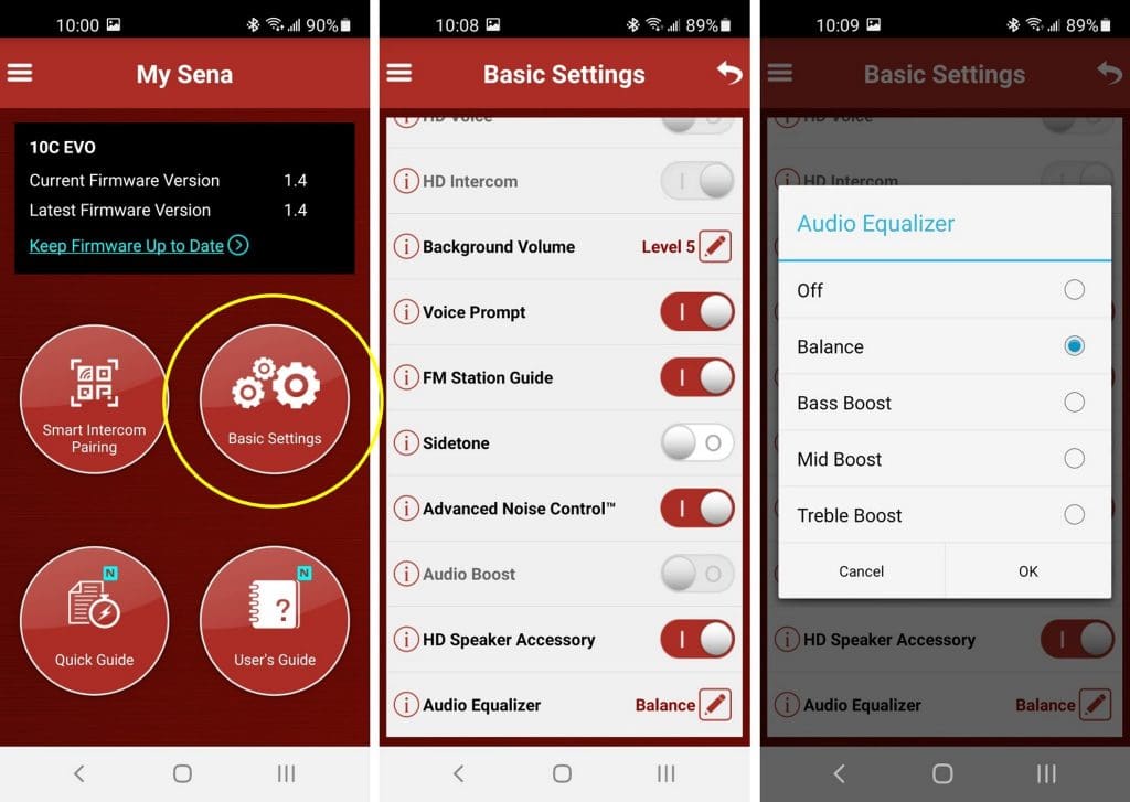 Audio settings for HD Speaker Accessory