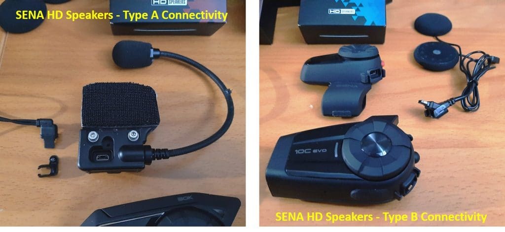 Type A and Type B speaker connectivity ports