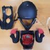 Disassembled pieces of the Viaggio Parlare helmet