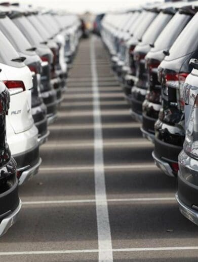a lineup of cars