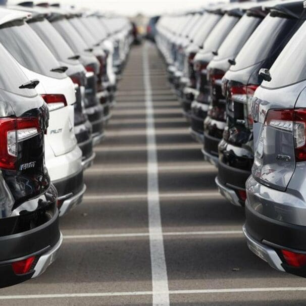 a lineup of cars