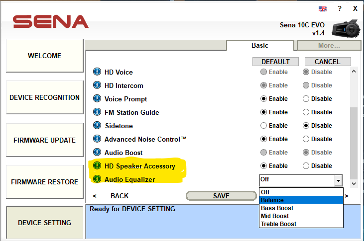 SENA Device Manager screenshot