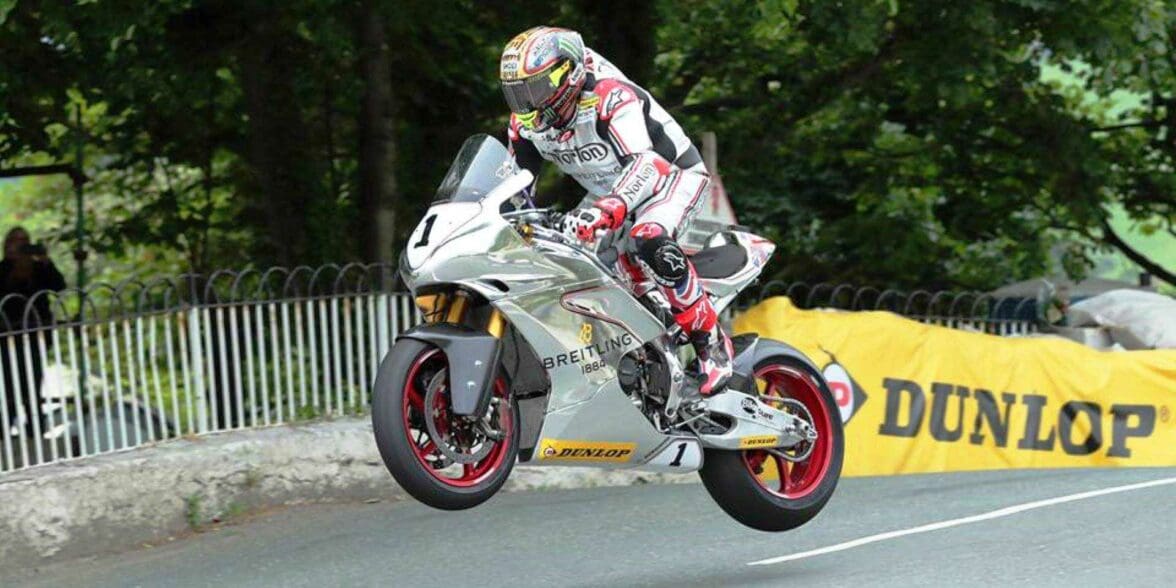 side view of Norton V4 SS AT the Isle of Man