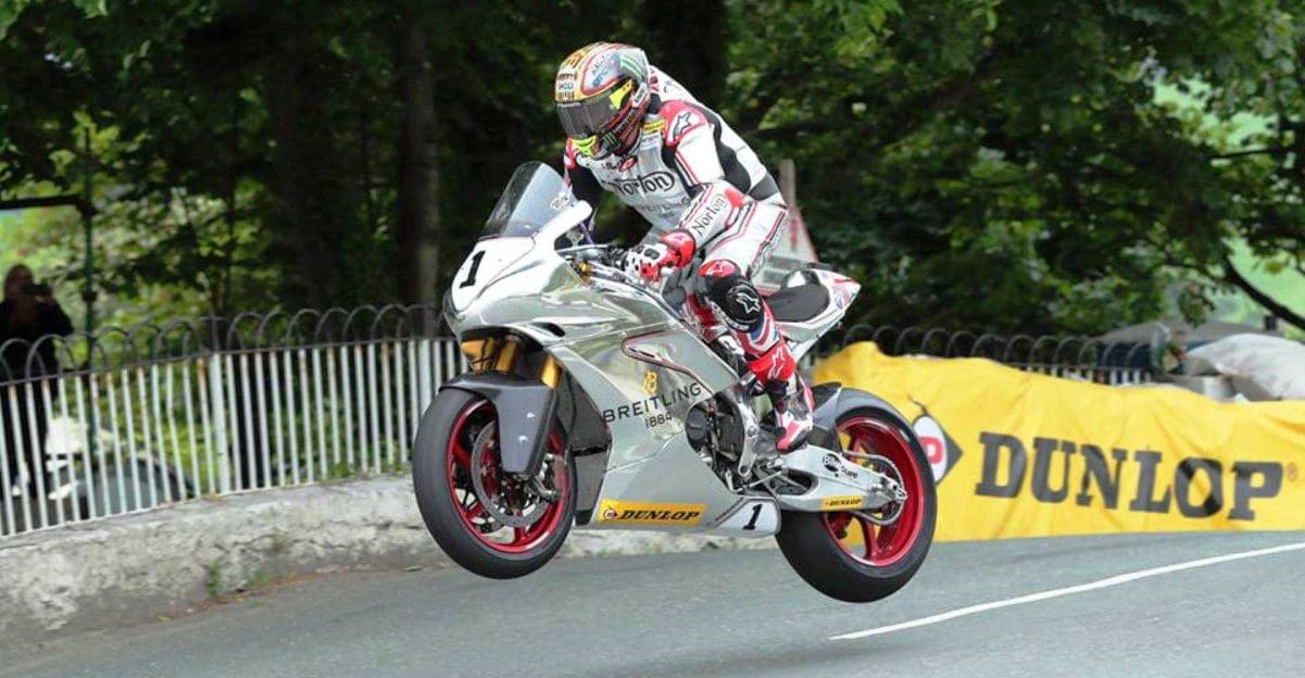 side view of Norton V4 SS AT the Isle of Man