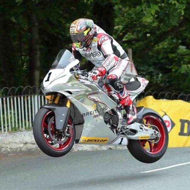 side view of Norton V4 SS AT the Isle of Man