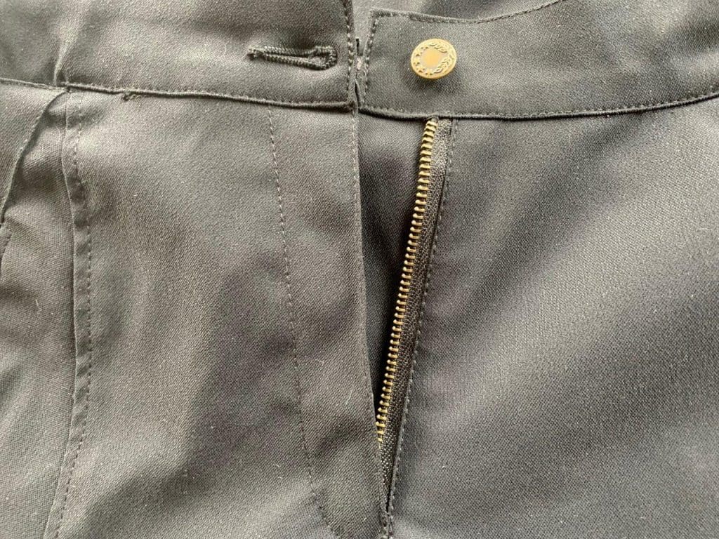 front zipper and button