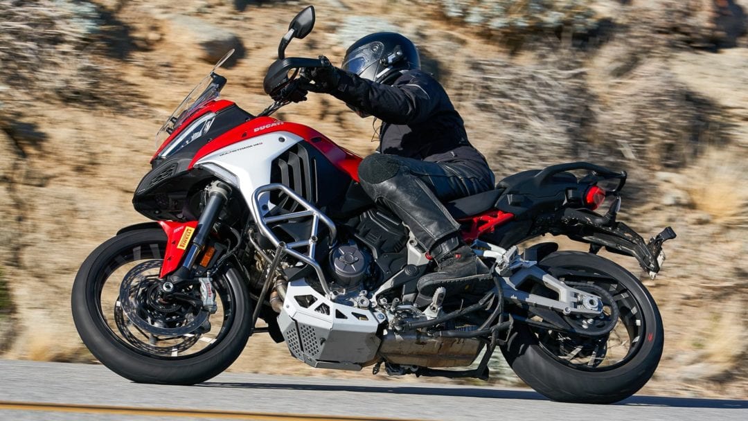 a rider riding the Ducati Multistrada V4 S