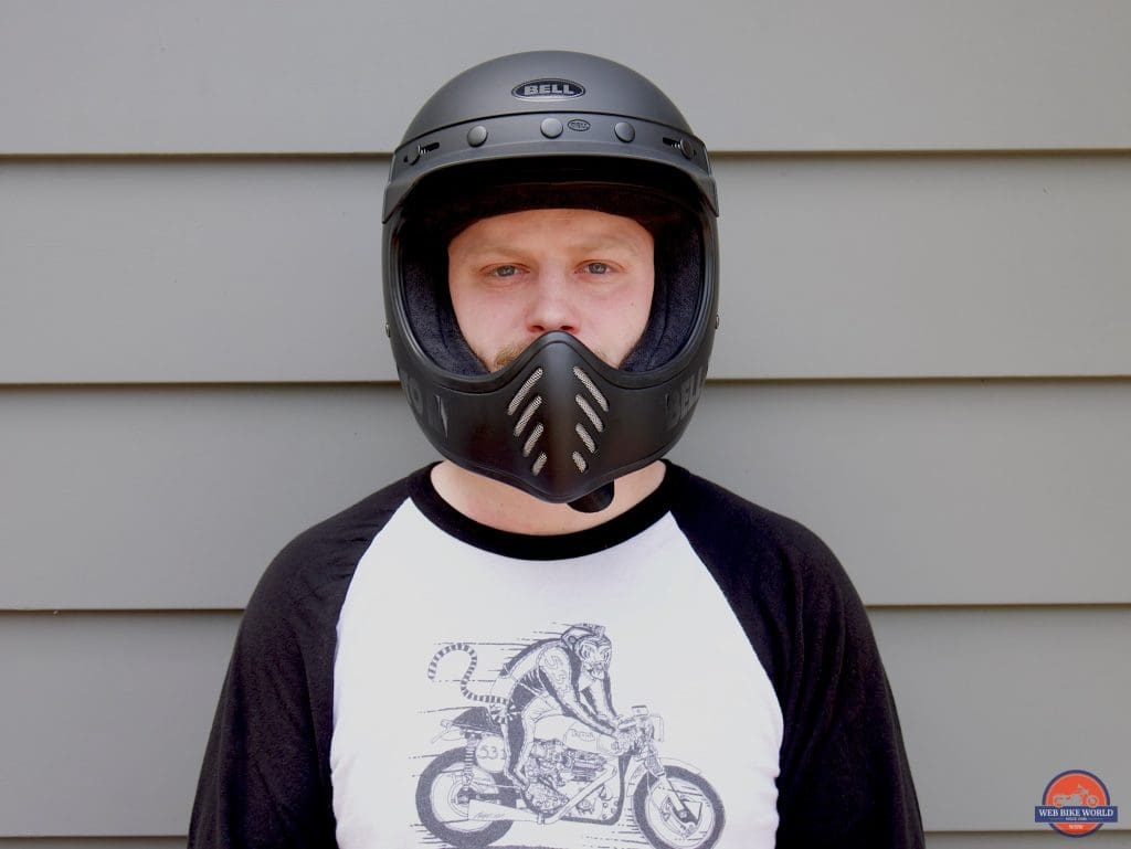 Wade Thiel wearing Bell Moto-3 Helmet front view