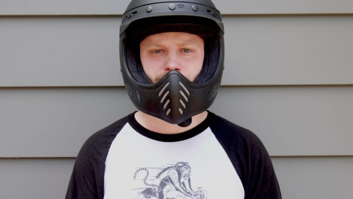 Wade Thiel wearing Bell Moto-3 Helmet front view