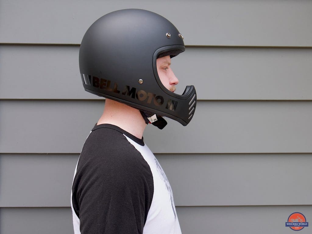 Wade Thiel wearing Bell Moto-3 Helmet side view