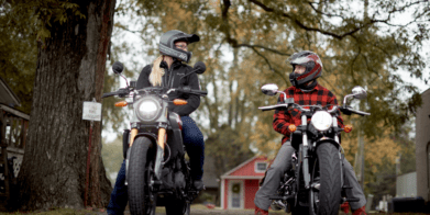 two riders enjoying the Indian Motorcycles rental program