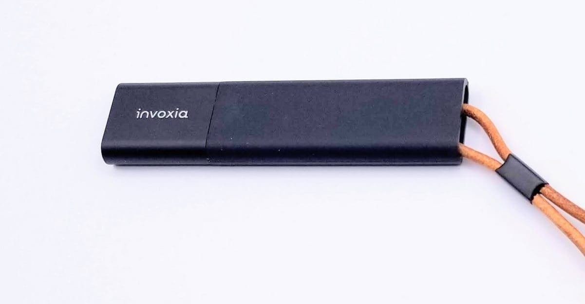 Up close view of Invoxia cellular GPS tracker