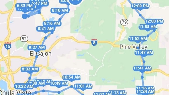 Screenshot of tracking at HIGH frequency location update Screenshot of tracking at HIGH frequency location update