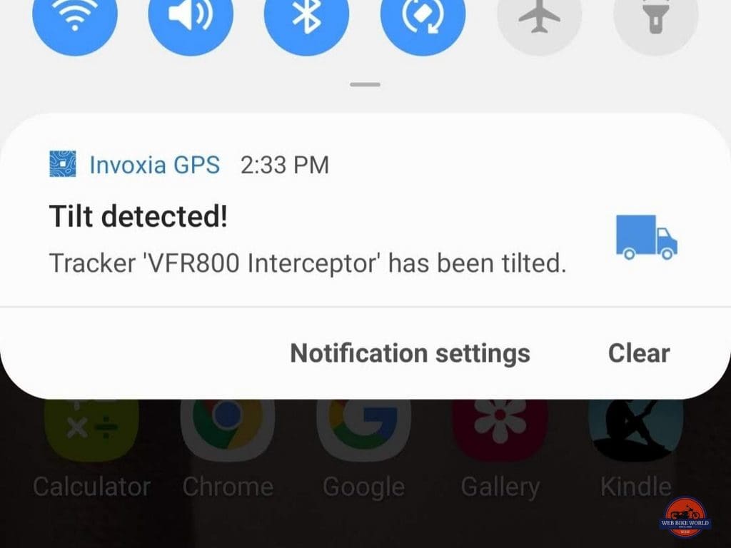 Screenshot of a notification on my Android