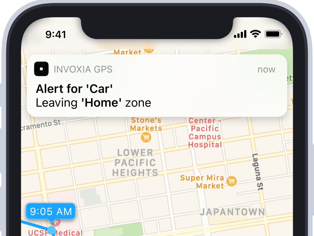 Screenshot of a notification on Iphone/ stock photo