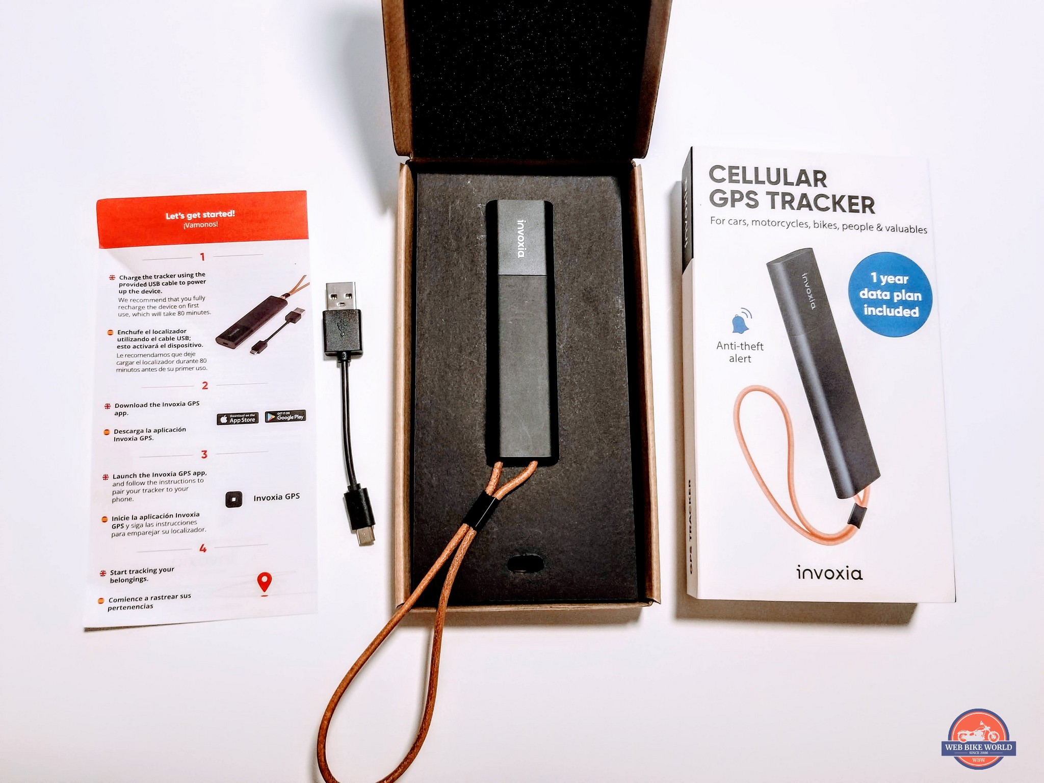 Invoxia Cellular GPS-Tracker - fuer Autos Motorraeder Fahrraeder