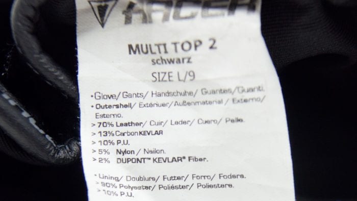 Racer Gloves Multitop 2 Waterproof Gloves Inner Label