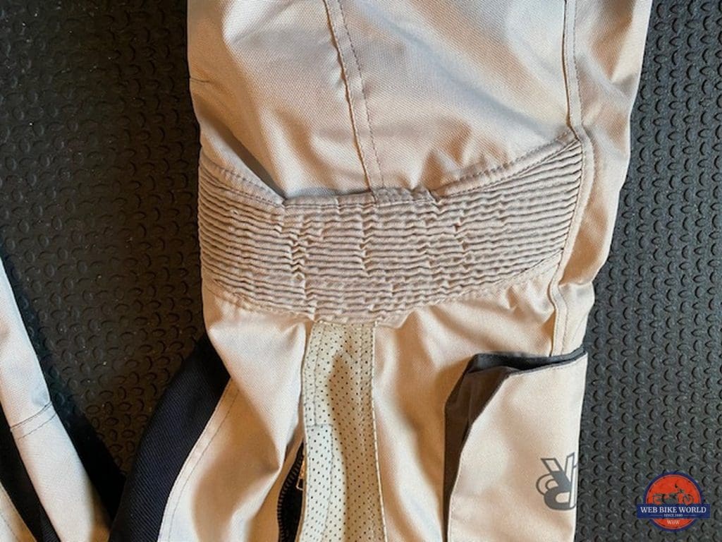 Accordion knee material on the Falcon pants