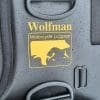 Wolfman Luggage Logo Up Close