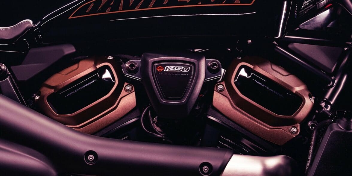 a close-up of Harley Davidson's new mystery bike engine