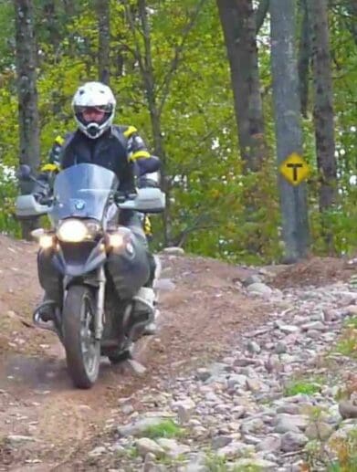a biker enjoys the trails of Wisconsin