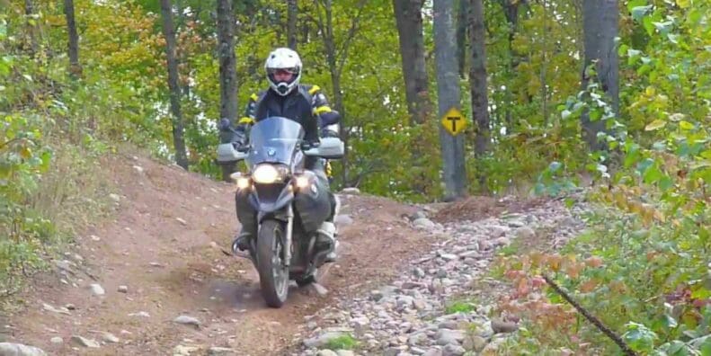 a biker enjoys the trails of Wisconsin