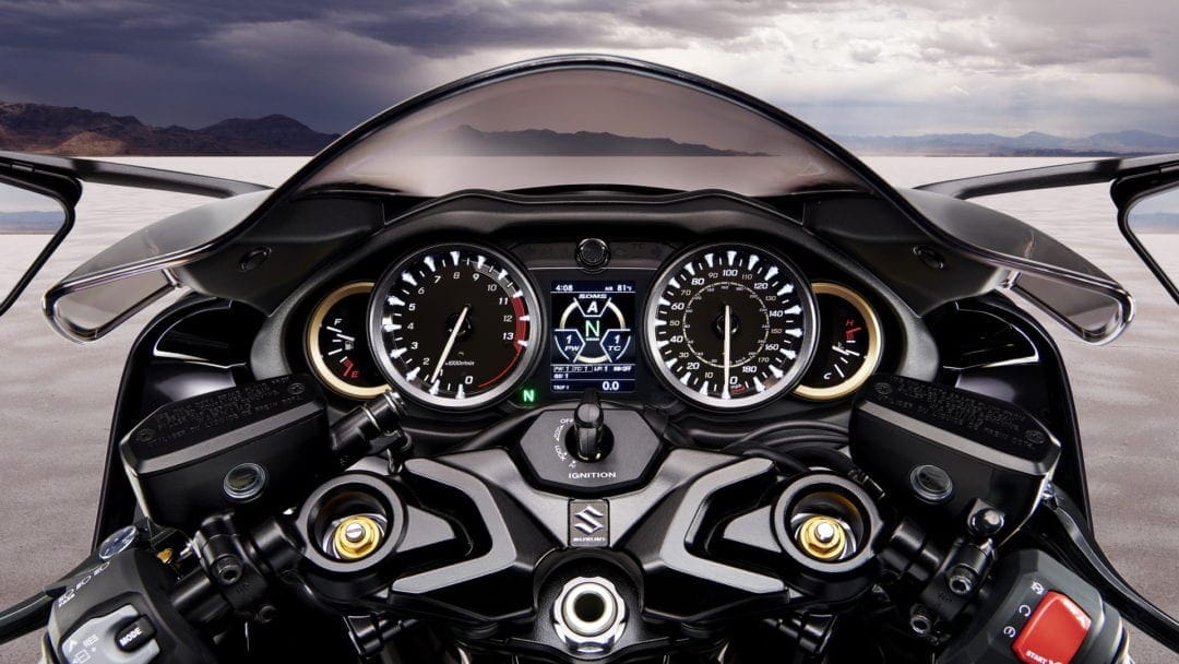 dashboard of the new 2021 Suzuki Hayabusa