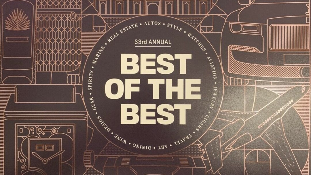 a picture of the cover of the "best of the Best" issue of a Robb Report magazine