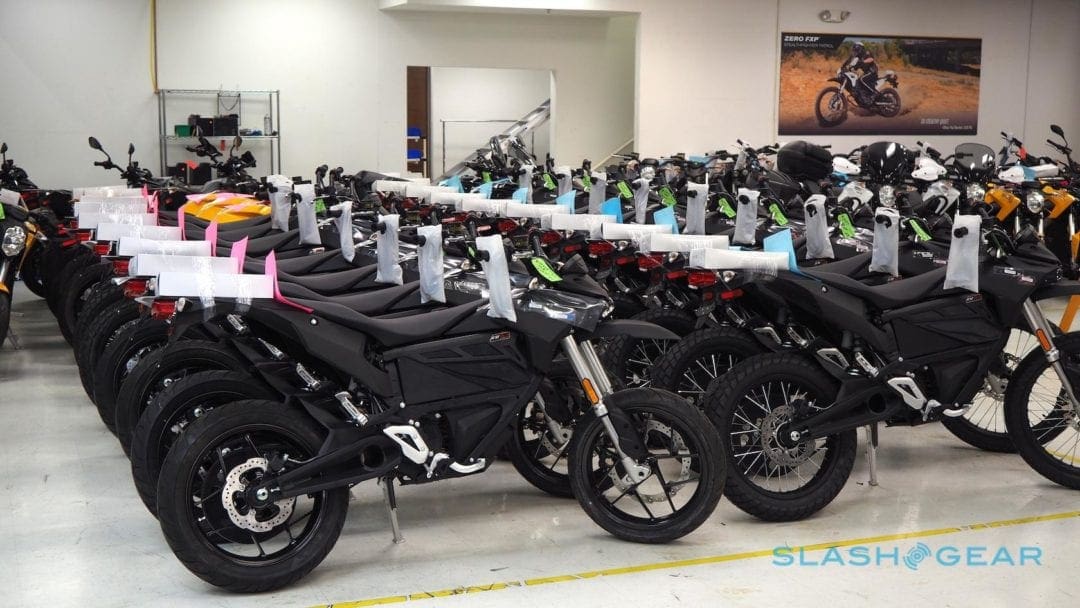 a lineup of zero motorcycles