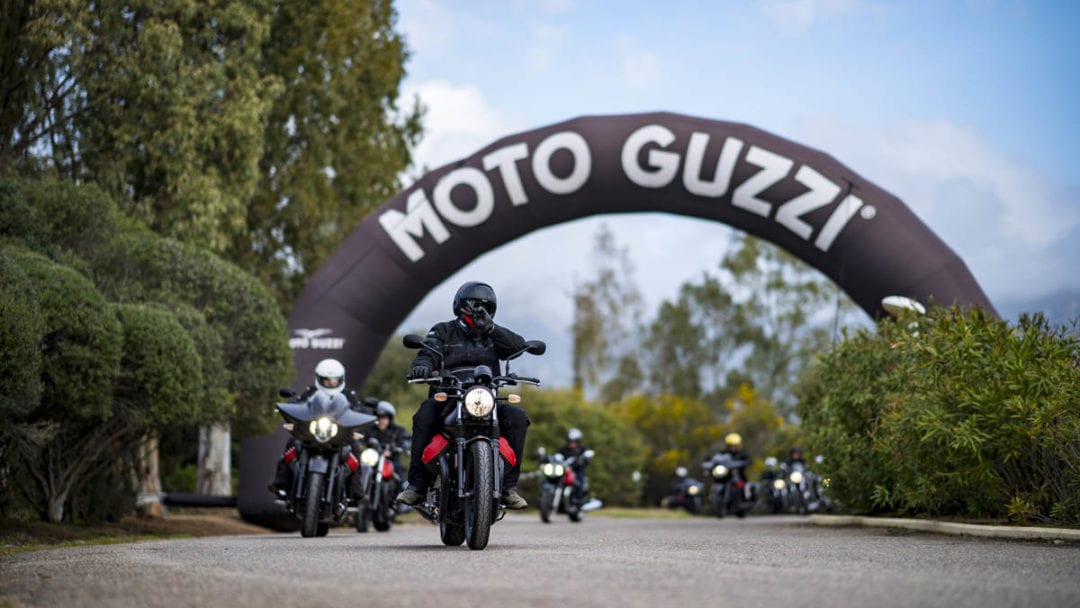 a view of a rider taking advantage of the Moto Guzzi Experience