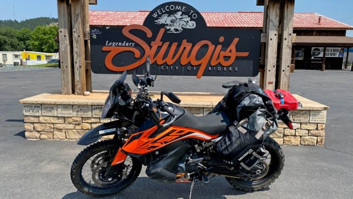 My KTM 790 Adventure in front of the welcome sign in Sturgis, SD. My KTM 790 Adventure in front of the welcome sign in Sturgis, SD.