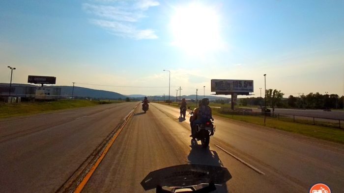 Riding motorcycles near Sturgis, SD at sunset. Riding motorcycles near Sturgis, SD at sunset.