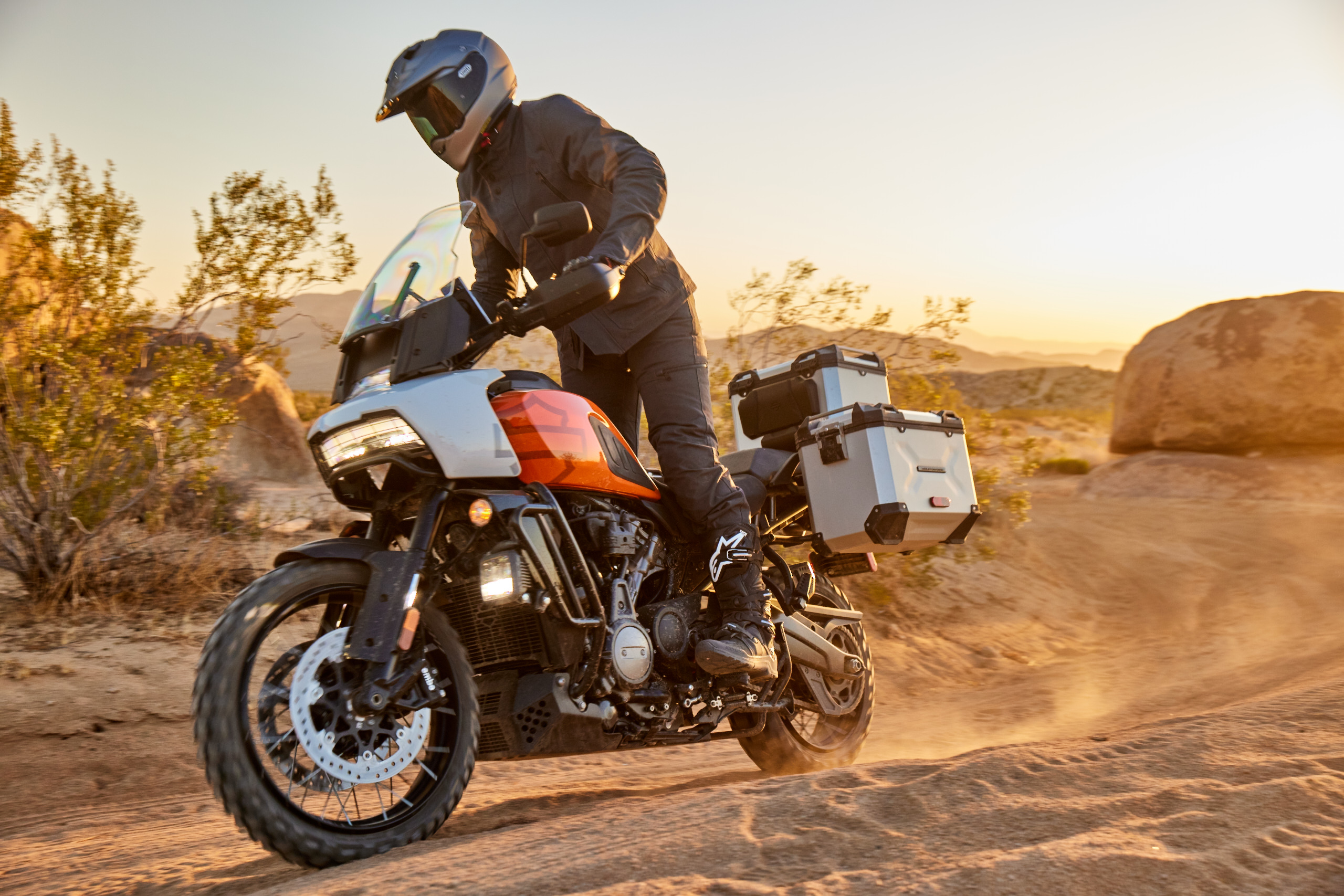 A view of a rider riding the 2021 Harley-Davidson Pan America