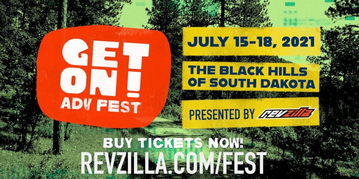 A poster for Revzilla’s Get On! Fest 2021
