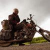 Doug Wothke riding a 1962 Harley Davidson chopper around the world.