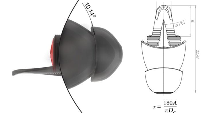 A diagram of how the EarPeace MOTO PRO ear plugs work to feel more comfortable in your ear.