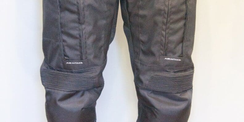 a front view of the Gryphon Moto Indy Pants with the CE level armor