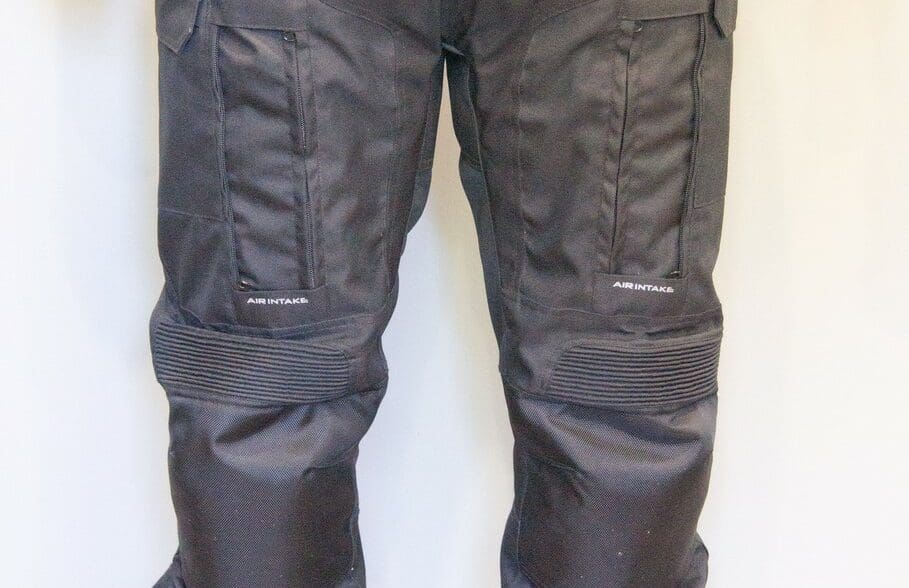 a front view of the Gryphon Moto Indy Pants with the CE level armor
