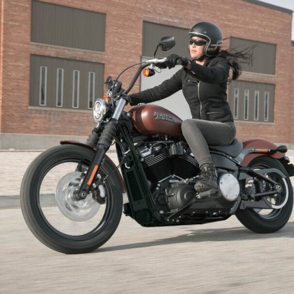 a female rider enjoys her Harley Davidson bike, presumably purchased through the all-new H-D1™ MARKETPLACE Harley Davidson has just revealed the all-new H-D1™ MARKETPLACE