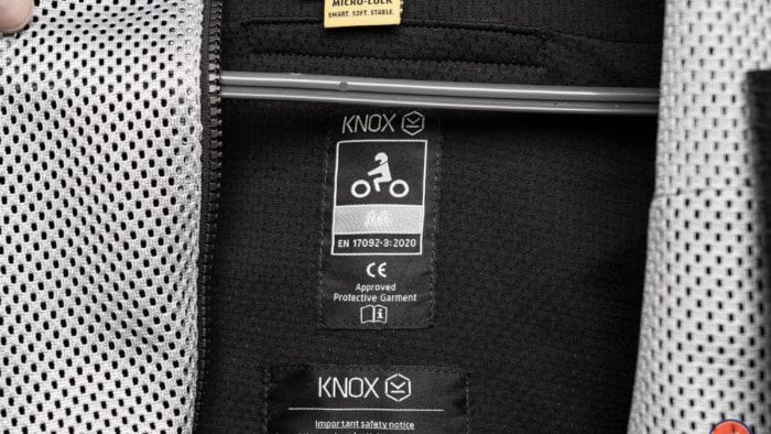 Knox Urbane Pro Mk II Armored Shirt Interior Label and Care Instruction Tag