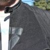 Top collarbone area of the Arc Air Mesh jacket, with focus on neck straps and shoulder material