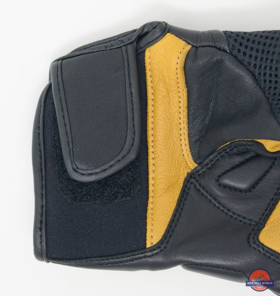 Velcro wrist strap on Pitlane gloves