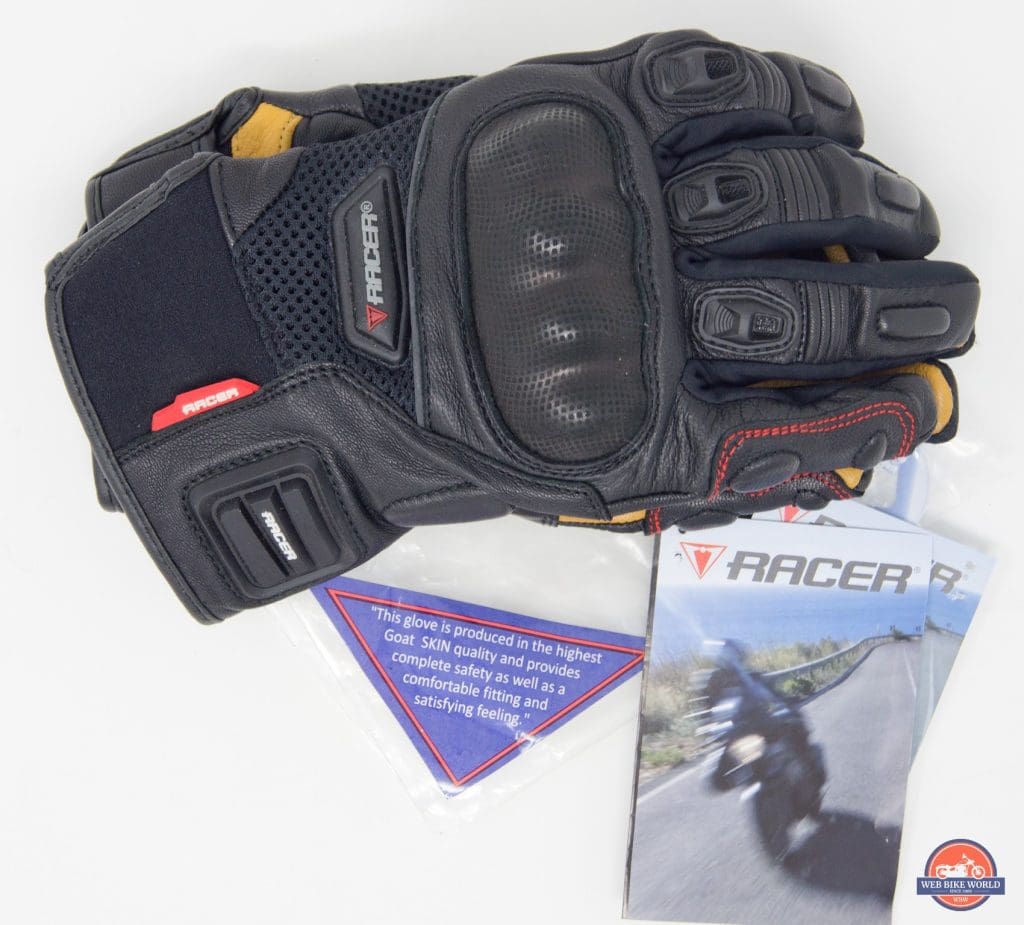 Contents of the Racer USA Pitlane Gloves