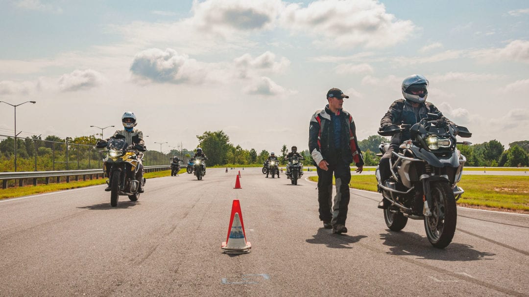 a view of the motorcycle Basic Foundation courses offered by BMW through their Rider Academy in South Carolina