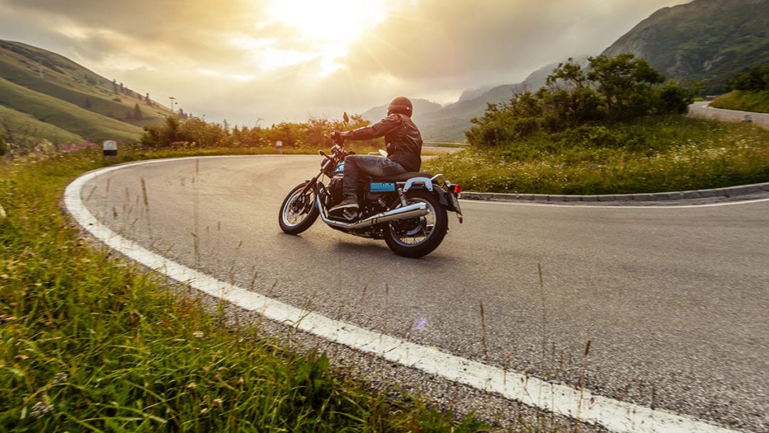 side profile of a rider trying out a motorcycle rental through Riders Share