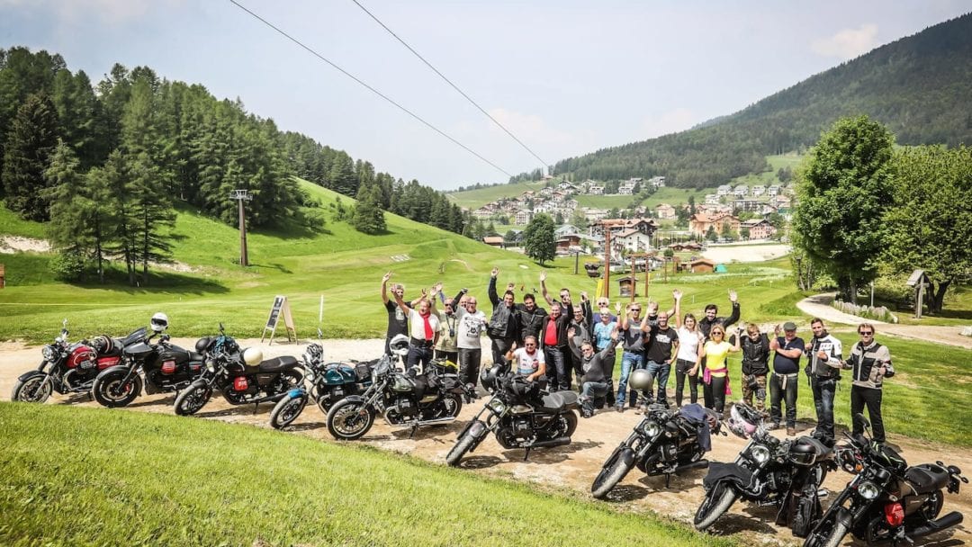 a view of the riders taking advantage of the Moto Guzzi Experience